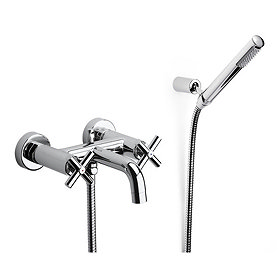 Roca Loft Chrome Wall Mounted Bath Shower Mixer & Kit - 5A0143C00 Large Image