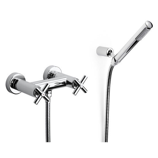 Roca Loft Chrome Wall Mounted Shower Mixer & Kit - 5A2043C00 Large Image