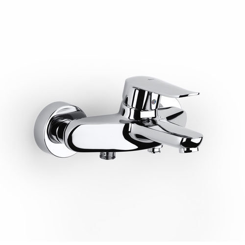 Roca Logica-N Chrome Wall Mounted Bath Shower Mixer & Handset - 5A0127C00 Profile Large Image