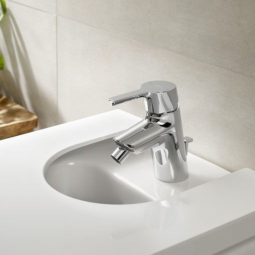 Roca Malva Bidet Mixer with Pop-up Waste - A5A603BC00 Profile Large Image