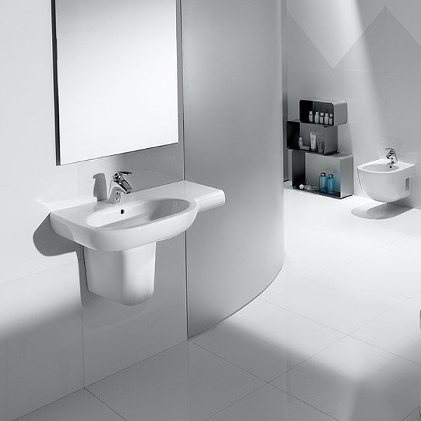 Roca Meridian-N 750 x 460mm Offset Wall-hung 1TH Basin Profile Large Image