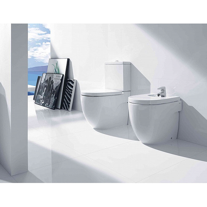 Roca Meridian-N Compact Floor-Standing BTW Bidet with Soft-Close Cover Profile Large Image