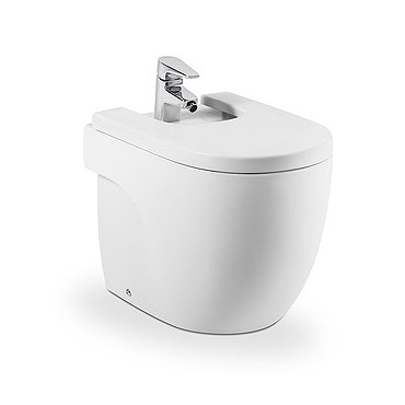 Roca Meridian-N Compact Floor-Standing BTW Bidet with Soft-Close Cover Profile Large Image