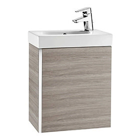 Roca Mini 450m Wall Hung Vanity Unit - Textured Grey Large Image