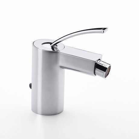 Roca Moai Chrome Bidet Mixer with Pop-up Waste - 5A6046C00 Large Image