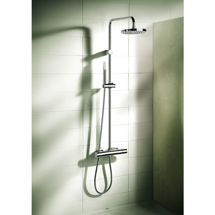 Roca Moai Chrome Shower Mixer Column with Kit - 5A9746C00 Profile Large Image