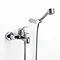 Roca Moai Chrome Wall Mounted Bath Shower Mixer & Kit - 5A0146C00 Large Image