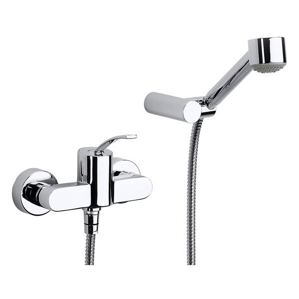 Roca Moai Chrome Wall Mounted Shower Mixer & Kit - 5A2046C00 Large Image