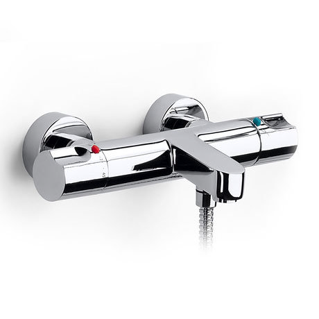 Roca Moai Chrome Wall Mounted Thermostatic Bath Shower Mixer & Kit - 5A1146C00 Profile Large Image