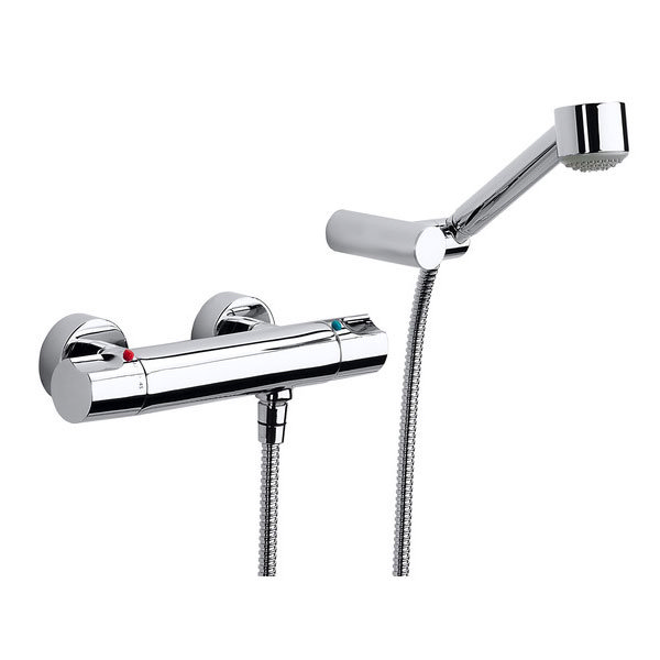 Roca Moai Chrome Wall Mounted Thermostatic Shower Mixer & Kit - 5A1346C00 Large Image