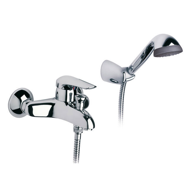 Roca Monojet-N Chrome Wall Mounted Bath Shower Mixer & Kit - 5A0139C00 Large Image