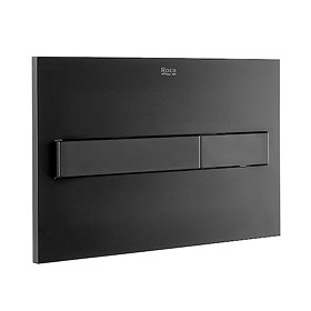 Roca PL7 Operating Panel Dual Flush Plate - Matt Black - 890088206 Large Image