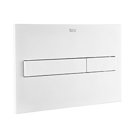 Roca PL7 Operating Panel Dual Flush Plate - Matt White - 890088207 Medium Image