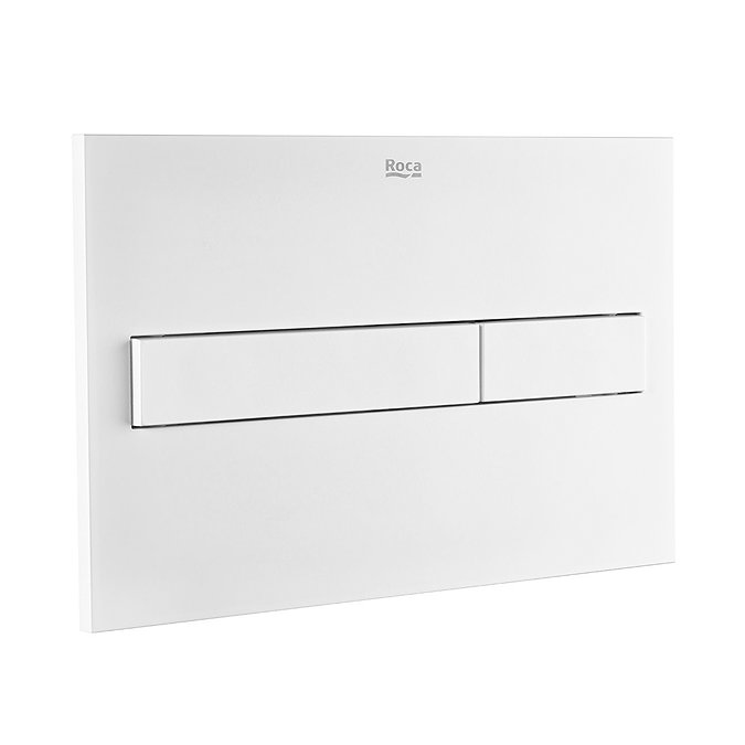 Roca PL7 Operating Panel Dual Flush Plate - Matt White - 890088207 Large Image