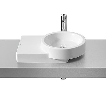 Roca Post 600 x 450mm Over countertop Basin with Integrated shelf 0TH - 32722R000 Profile Large Image