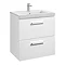 Roca Prisma 600m 2-Drawer Wall Hung Vanity Unit - Gloss White Large Image