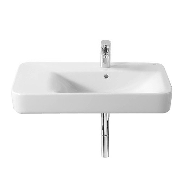 Roca Senso Square 750 x 475mm Wall-hung Asymmetric Basin with Integrated Shelf Large Image