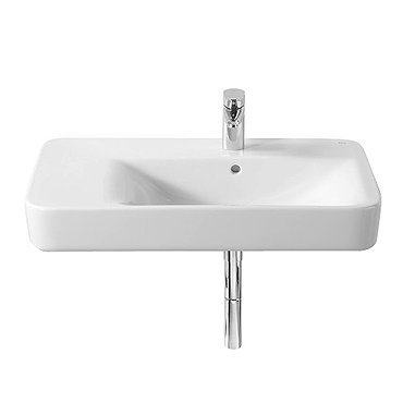 Roca Senso Square 750 x 475mm Wall-hung Asymmetric Basin with Integrated Shelf Profile Large Image