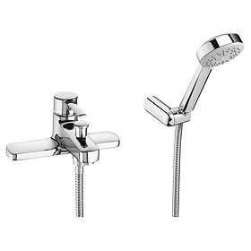 Roca Targa Chrome Deck Mounted Bath Shower Mixer & Kit - 5A1860C00 Large Image