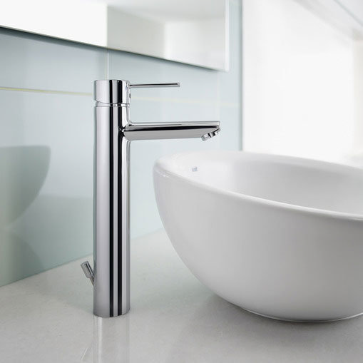 Roca Targa Chrome Extended Basin Mixer Tap with Pop-up Waste - 5A3460C00 Profile Large Image