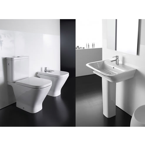 Roca - The Gap 4 Piece Bathroom Suite - close coupled WC & basin with pedestal Feature Large Image