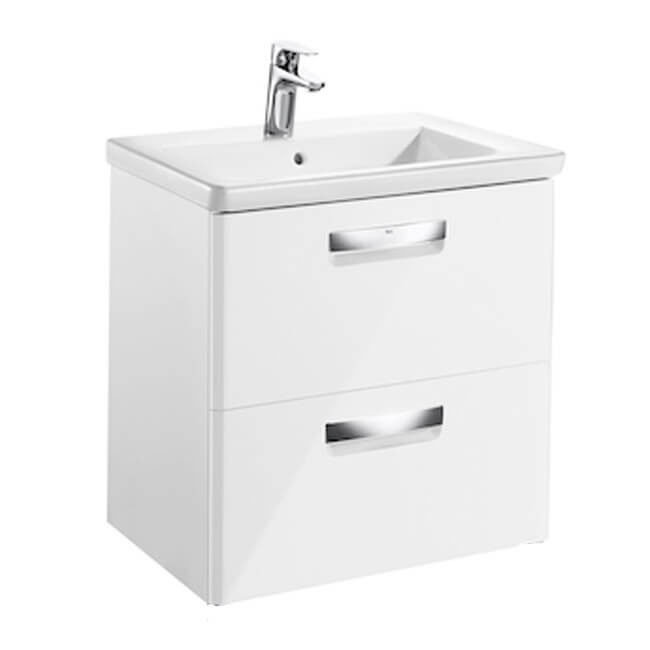 Roca The Gap 600m 2-Drawer Wall Hung Vanity Unit - Gloss White Large Image