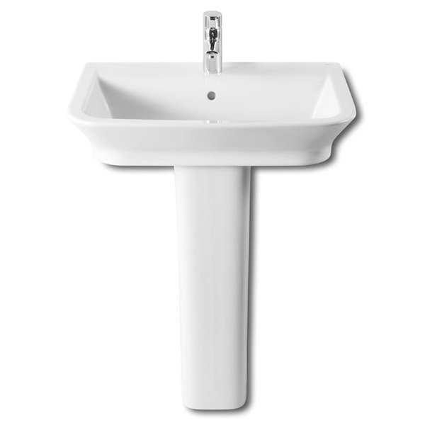 Roca - The Gap 650mm 1 tap hole basin with full pedestal Large Image