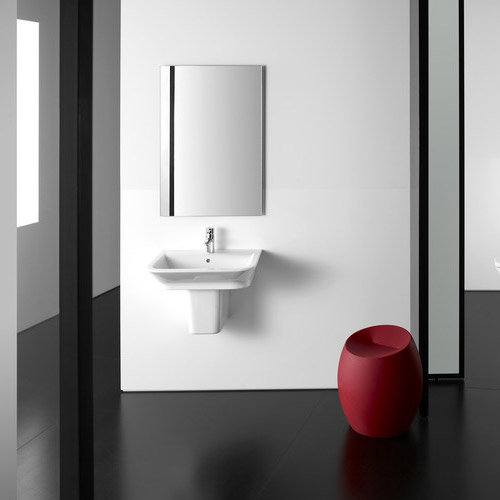 Roca - The Gap 650mm 1 tap hole basin with semi pedestal Standard Large Image