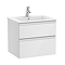 Roca The Gap Gloss White 600mm Wall Hung 2-Drawer Vanity Unit