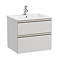 Roca The Gap Matt Arctic Grey 600mm Wall Hung 2-Drawer Vanity Unit