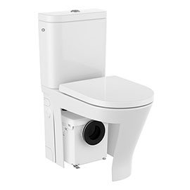 Roca The Gap Round D-Trit Rimless Close Coupled Toilet with Macerator Pump - A34T0N2000 Medium Image