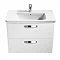 Roca - The Gap Unik Wall Hung 2 Drawer Vanity Unit with Basin W600 x D440mm - Matt White Feature Large Image
