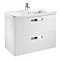 Roca - The Gap Unik Wall Hung 2 Drawer Vanity Unit with Basin W600 x D440mm - Matt White Large Image