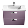 Roca - The Gap Unik Wall Hung 2 Drawer Vanity Unit with Basin W700 x D440mm - Matt Grape Feature Lar
