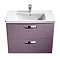 Roca - The Gap Unik Wall Hung 2 Drawer Vanity Unit with Basin W700 x D440mm - Matt Grape Feature Lar