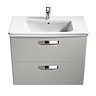 Roca - The Gap Unik Wall Hung 2 Drawer Vanity Unit with Basin W800 x D440mm - Matt Beige Feature Large Image