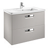 Roca - The Gap Unik Wall Hung 2 Drawer Vanity Unit with Basin W800 x D440mm - Matt Beige Large Image