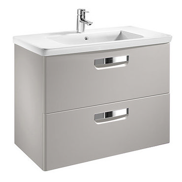 Roca - The Gap Unik Wall Hung 2 Drawer Vanity Unit with Basin W800 x D440mm - Matt Beige Profile Large Image
