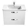 Roca - The Gap Unik Wall Hung 2 Drawer Vanity Unit with Basin W800 x D440mm - Matt White Feature Large Image