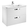 Roca - The Gap Unik Wall Hung 2 Drawer Vanity Unit with Basin W800 x D440mm - Matt White Large Image