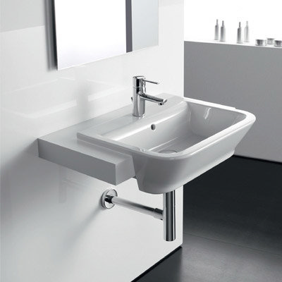 Roca - The Gap W560 x D420 semi recessed basin - 1 tap hole - 32747S000 Profile Large Image