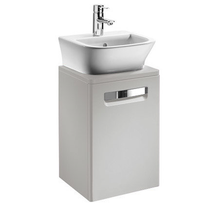 Roca - The Gap wall hung base unit with basin W400 x D320 - Matt Beige Large Image