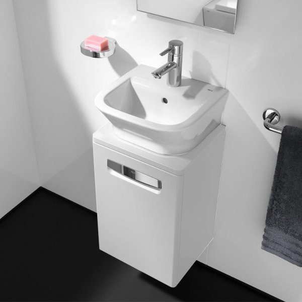 Roca - The Gap wall hung base unit with basin W400 x D320 - Matt White Feature Large Image