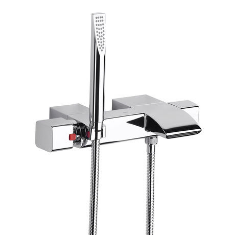 Roca Thesis Chrome Wall Mounted Thermostatic Bath Shower Mixer & Kit - 5A1150C00 Large Image