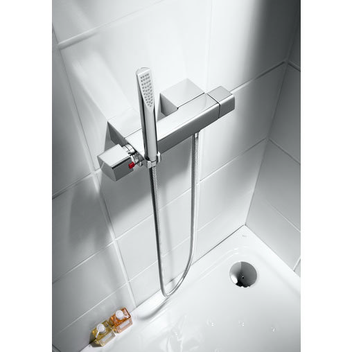 Roca Thesis Chrome Wall Mounted Thermostatic Shower Mixer & Kit - 5A1350C00 Profile Large Image
