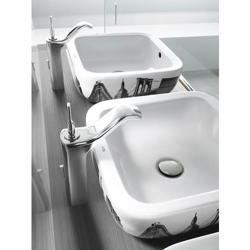 Roca Urban Chrome Extended Basin Mixer with Pop-up Waste - 5A3404C00 Profile Large Image