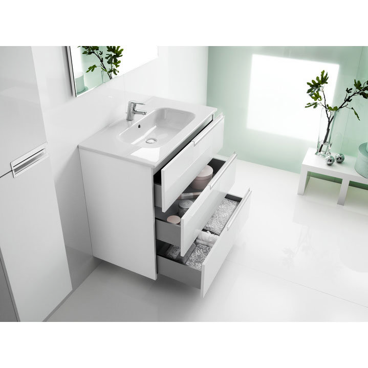 Roca - Victoria-N Unik 3 Drawer Vanity Unit with 600mm Basin - 4 x Colour Options Feature Large Imag