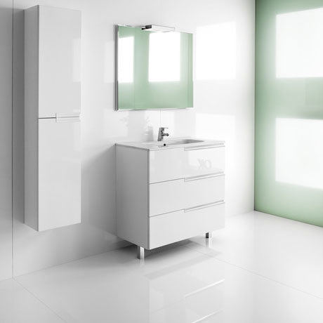 Roca - Victoria-N Unik 3 Drawer Vanity Unit with 800mm Basin - 4 x Colour Options Feature Large Imag