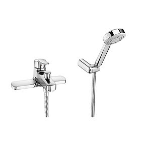 Roca Victoria V2 Chrome Deck Mounted Bath Shower Mixer & Handset - 5A1825C00 Large Image