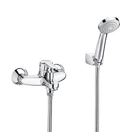 Roca Victoria V2 Chrome Wall Mounted Bath Shower Mixer & Handset - 5A0125C02 Large Image
